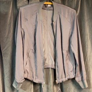 H&M Grey Satin Bomber Jacket 12